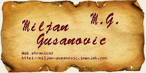 Miljan Gušanović vizit kartica